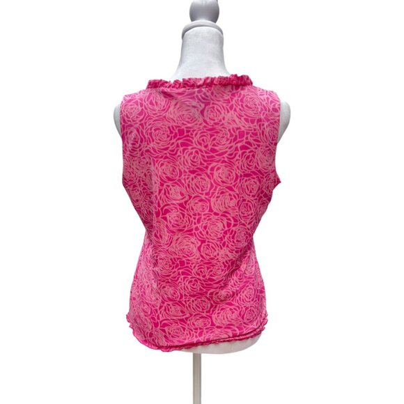 Vintage Pink Rose Mesh Top - Picture 3 of 5